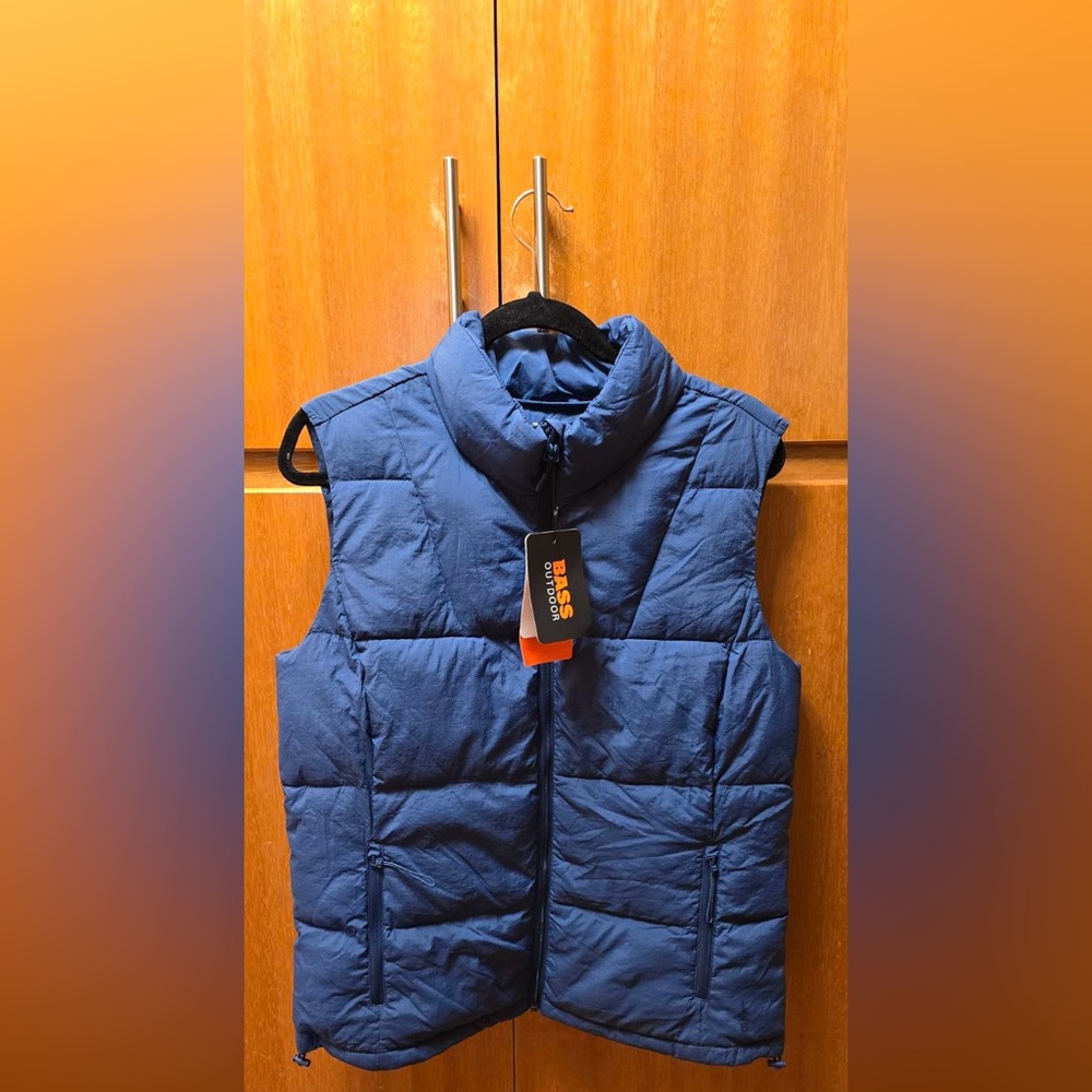 BASS Outdoor NWT Puffer‎ Vest Men’s Medium Ensign Blue Warm Quilted Winter